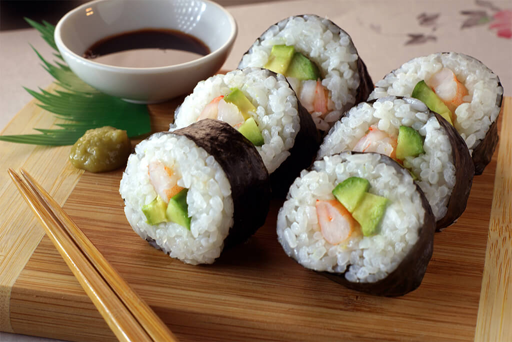 Sushi con camarones - preparación fácil para principiantes