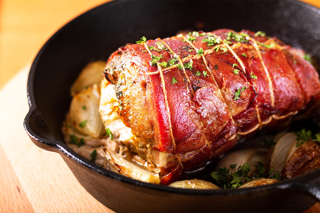 Receta: Lomo relleno con hongos y acompañado de vegetales Costa Rica