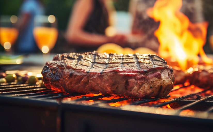 Churrasco a la parrilla con chimichurri