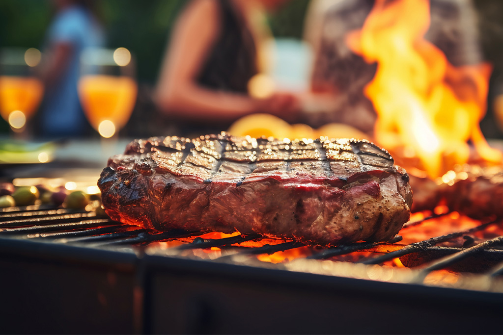 Churrasco a la parrilla con chimichurri