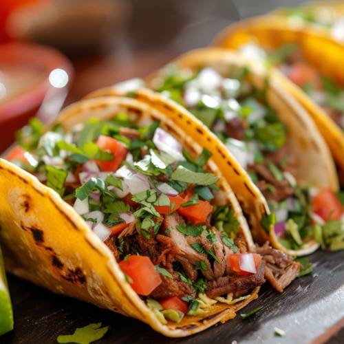 Tacos de tortilla de maíz con punta de solomo
