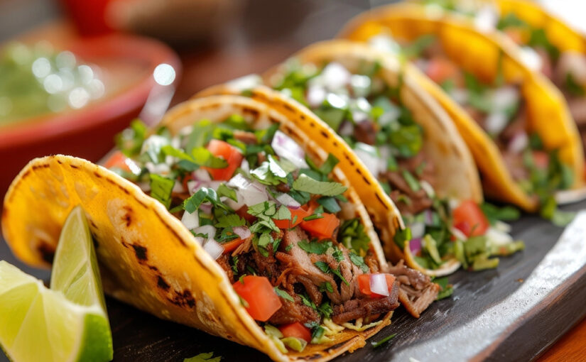 Tacos de tortilla de maíz con punta de solomo