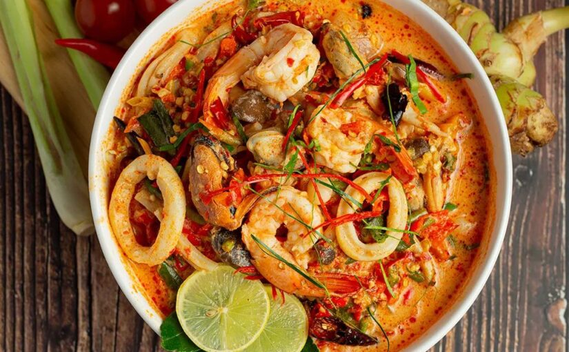Mariscos salteados estilo Caribeño